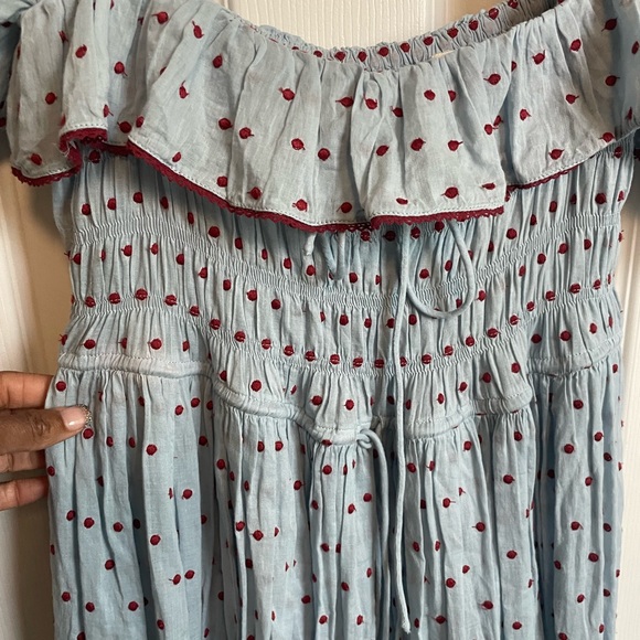 DÔEN
+ NET SUSTAIN Sol shirred Swiss-dot organic cotton-voile maxi dress - Picture 10 of 13